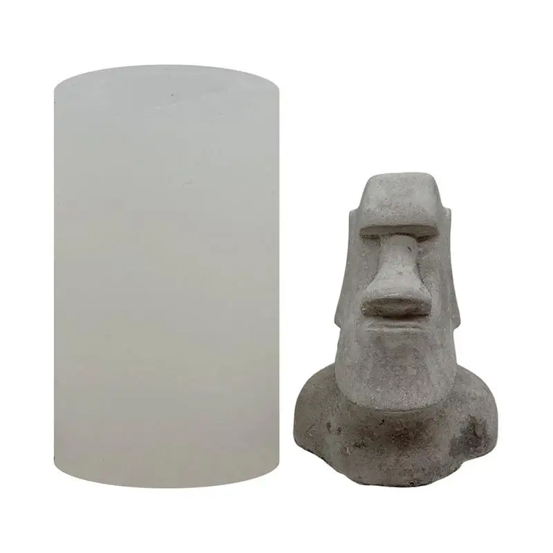 Moai Stone Mold 3D Easter Island Moai Statue Molds Moai Aromatherapy
