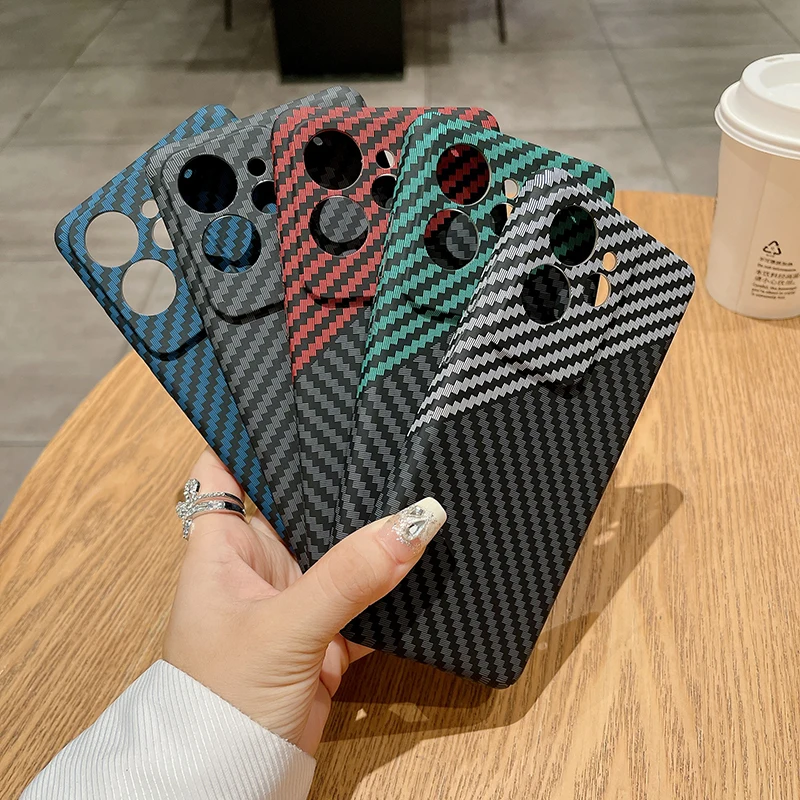 Ultra-Thin Carbon Fiber Stripe Texture Matte Hard Light Case Cover