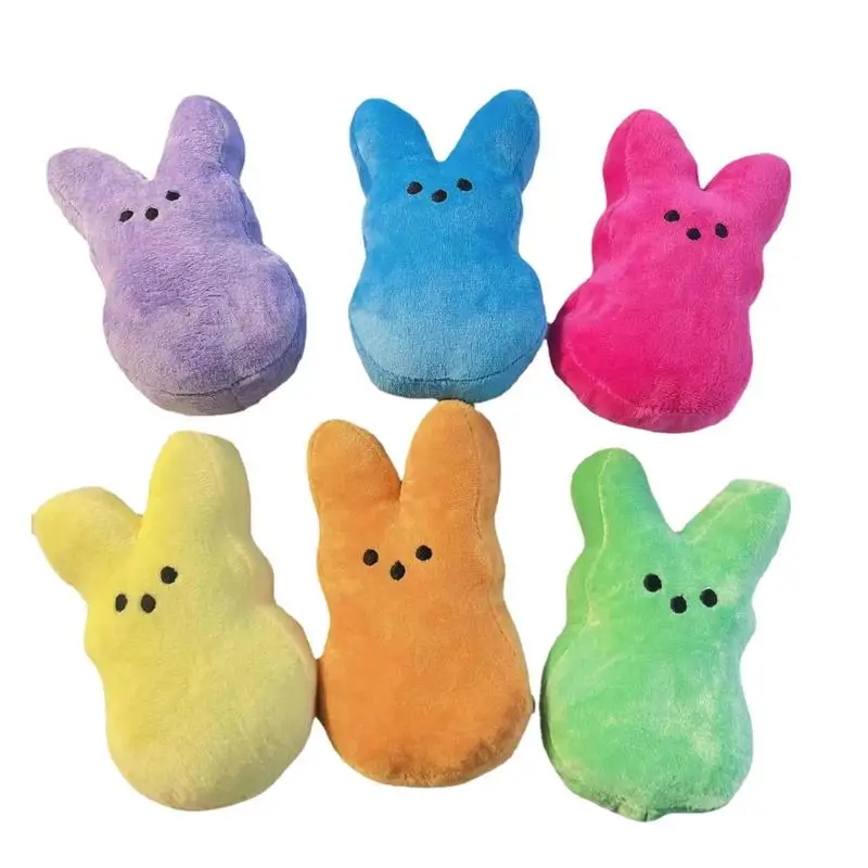 

7.87in Easter Bunny Peep Plush Toy 6Pcs Stuffed Animal Bunny Plushies Comfortable Plush Pillow Toy Home Decor Gift For Kids