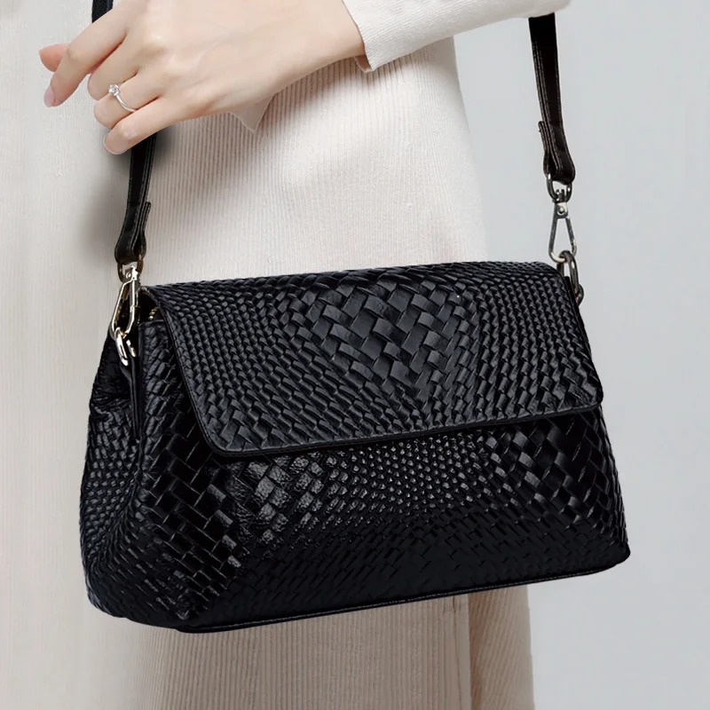 Genuine Cowhide Leather Bag – Women’s Shoulder & Crossbody Bag