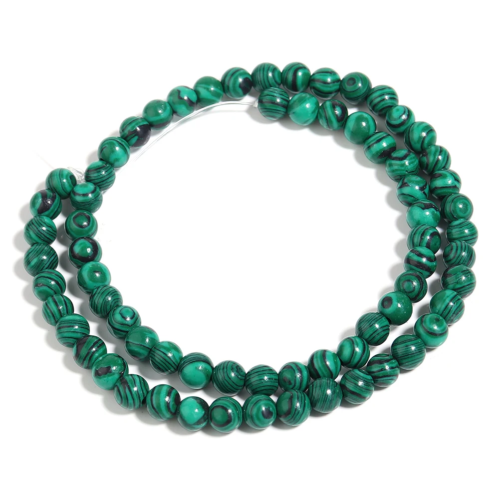 4 6 8 10 12 mm grüne Malachit-Steinperlen, Natursteinperlen, runde lose Distanzperlen für Schmuckherstellung, DIY-Armband, Halskette – Detail 7