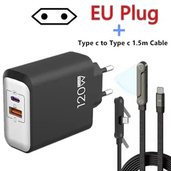 120W GaN USB - C Fast Charger with Quick Charging Technology - EU Plug  1.5m Cable