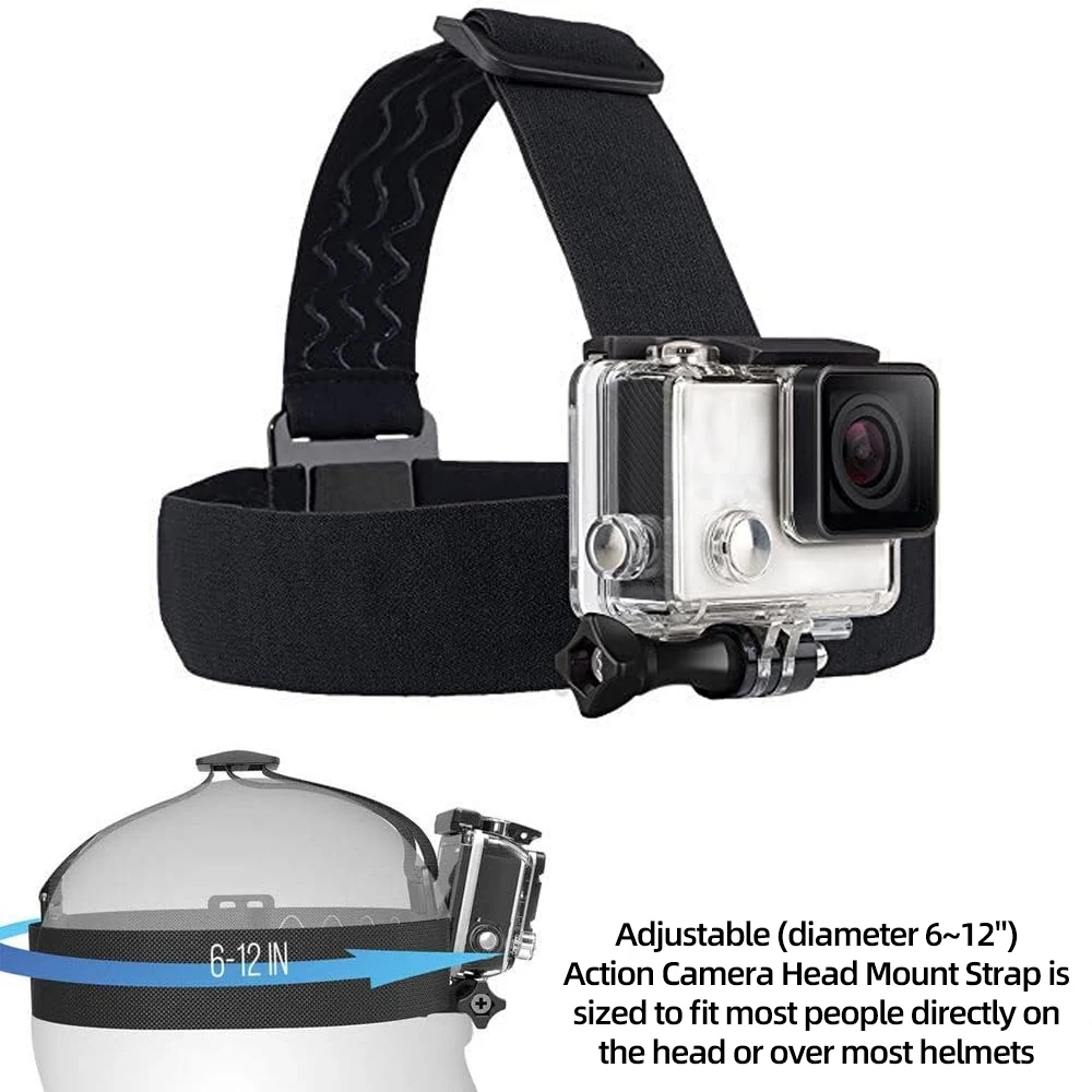 Lot de sangles de tête pour support de montage de caméra 360° présentées en rangée