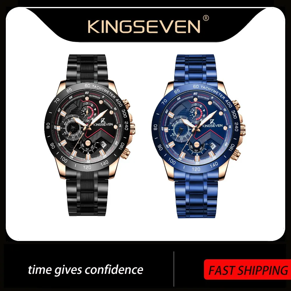 KINGSEVEN Brand Luxury Fashion Diver Watch Men 30ATM Waterproof Date Clock Sport Watches Mens Quartz Wristwatch wwoor fashion diver watch for men quartz wristwatch top brand luxury waterproof date clock sport men s watches relogio masculino