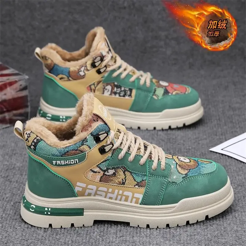 

Мужская осенне-зимняя теплая легкая мягкая удобная повседневная обувь на флисовой подкладке без шнуровки для мальчиков