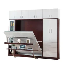  Space Saving Bedroom Furniture Modern Folding Wall Bed Murphy Bed Mechanism with Desk 