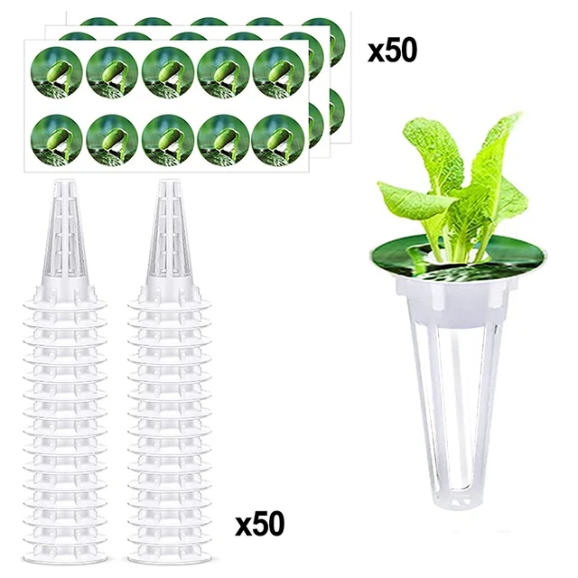 50 Db Hidroponika Soiilless Grow Sipos Ültetési Kosarak Napernyő Matricák Aerogarden Ültetéshez Szükséges Készletekhez - Image 2