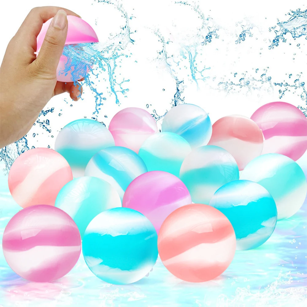 8/12Pcs Silicone Water Balloons Self Sealing Refillable Water Balls Quick Fill Toy for Swimming Pool Bathtub Beach water toys water balloons