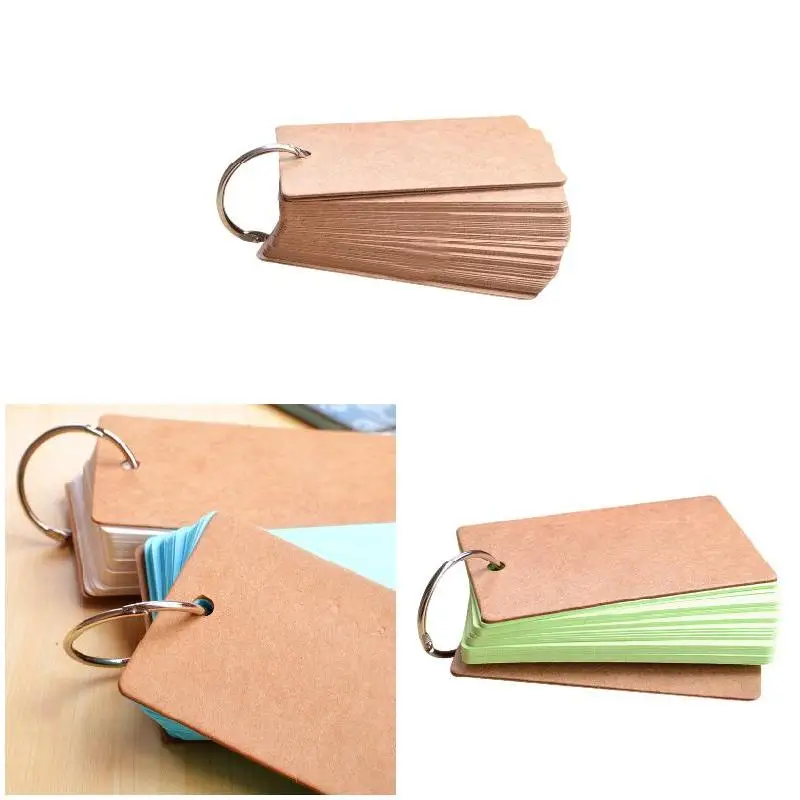 Portable Buckle Binder Notes Flash Cards Memo Pads DIY Blank Card Stationery journamm 400pcs vintage van gogh butterfly litmus kraft card deco stationery lomo cards stationery notepad school sticky notes