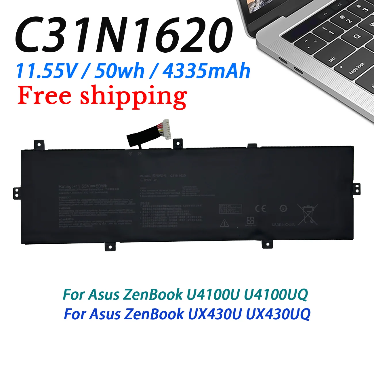 C31N1620 C31POJH Laptop Battery Replacement for Asus Zenbook UX430U