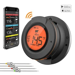 Smart Wireless Bluetooth Meat Thermometer with App Control (4 probe)