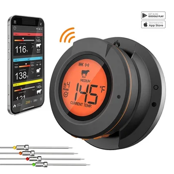 Wireless Meat Thermometer Digital Bluetooth Cooking Food Thermometer BBQ Grill Oven Smoker Support 2/4 Probe Free App Control 1