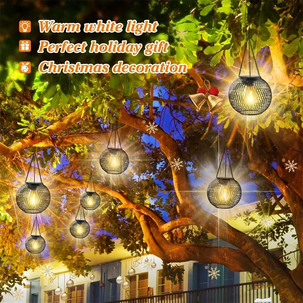 Solar Lantern Outdoor, Solar Lights for Outside Decorative Outdoor Hanging Lights Waterproof Solar Lanterns, yard garden lamp