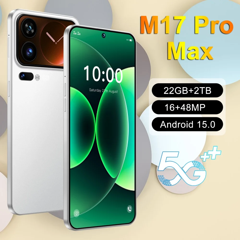 Nuove protezioni per lo schermo dello smartphone M17 Pro Max per cellulare 5G 22GB+2TB 7.3 pollici HD 7800mAh Display da negozio Android Mobile