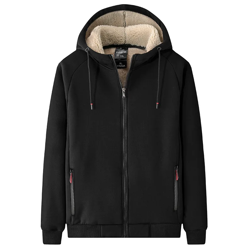 Winter Thicken Hooded cotton winter new plus cashmere men's casual lamb cashmere plus size Hoodie Plush coat L-8XL streetwear 3