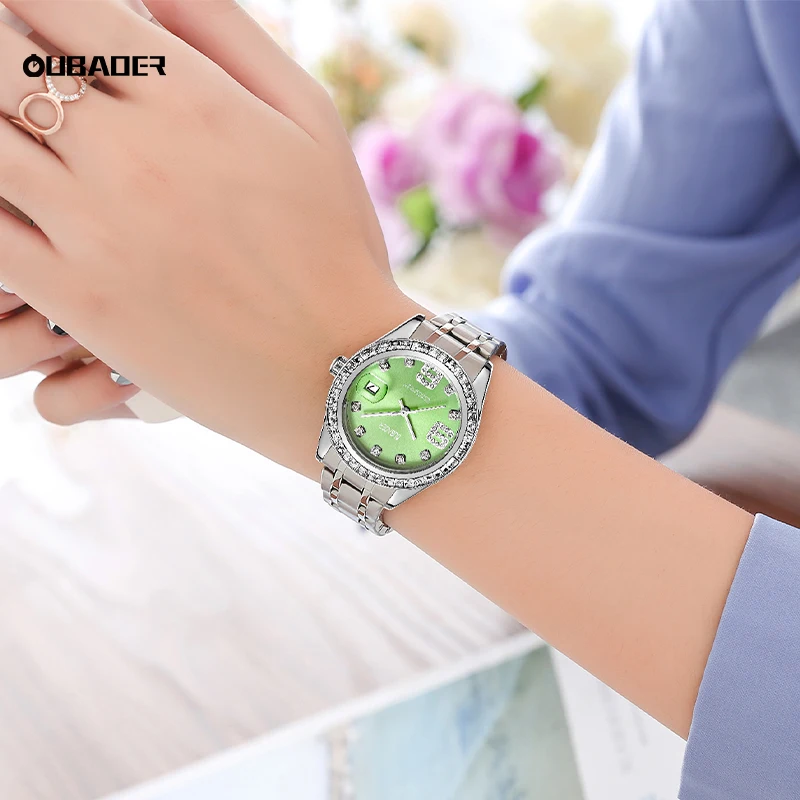 2023 New Watch Female Shell Surface Square Intercolor Rhinestone Female Watch High-grade Fashion Trend Waterproof Watch