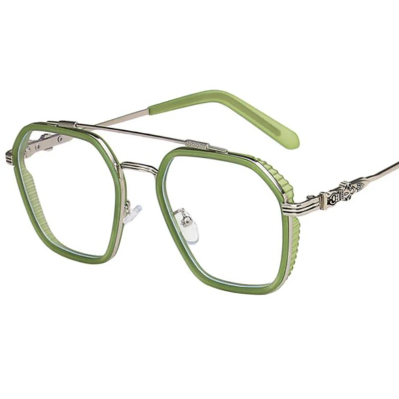 Metal Anti-Blue Light Reading Glasses Men Oversized Square Computer Blue Light Blocking Eyeglasses Finished Hyperopia Eyewear 2
