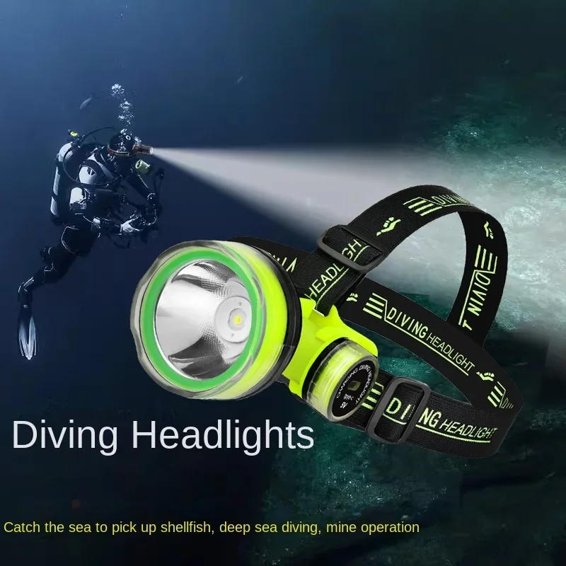 Description Picture 3 of itemDeep diving headlight with strong bald head and wearable underwater lighting for fishing, IPX8 waterproof and rechargeable
