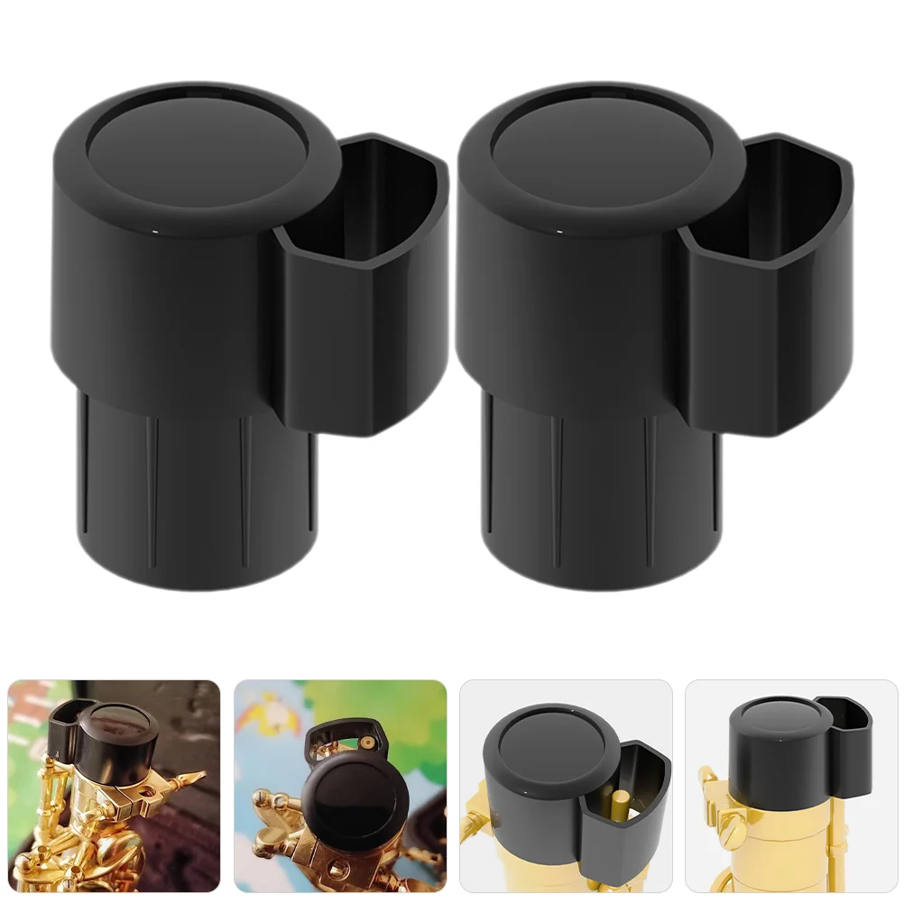 

2 Pcs Saxophone Accessories Parts Bent Neck Key End Cap Flat Tenor Plug Plastic
