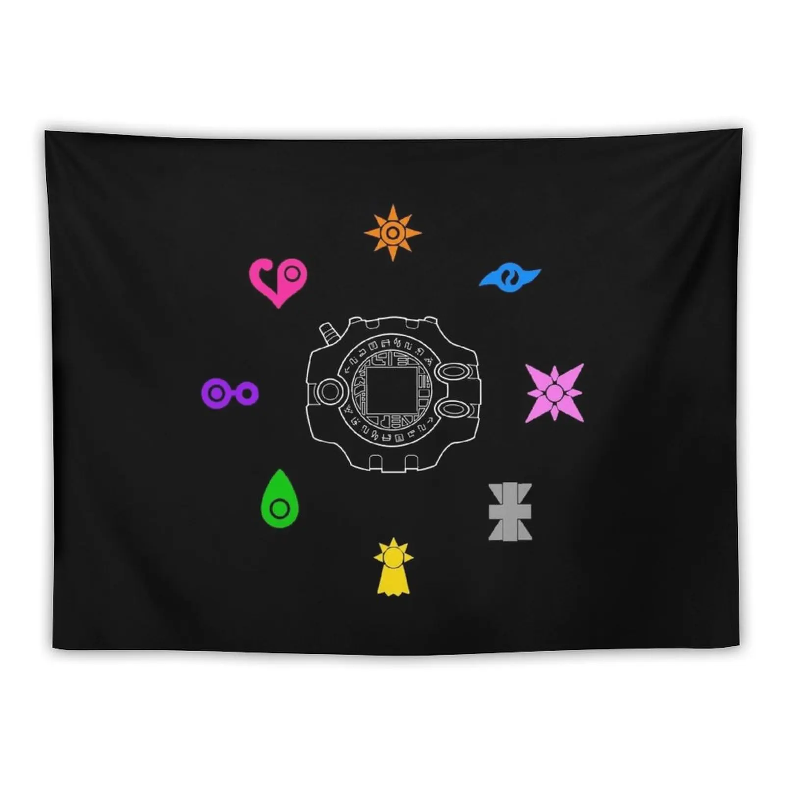 

Digimon emblems white Tapestry Room Decoration Korean Style Luxury Living Room Decoration Home Supplies Tapestry