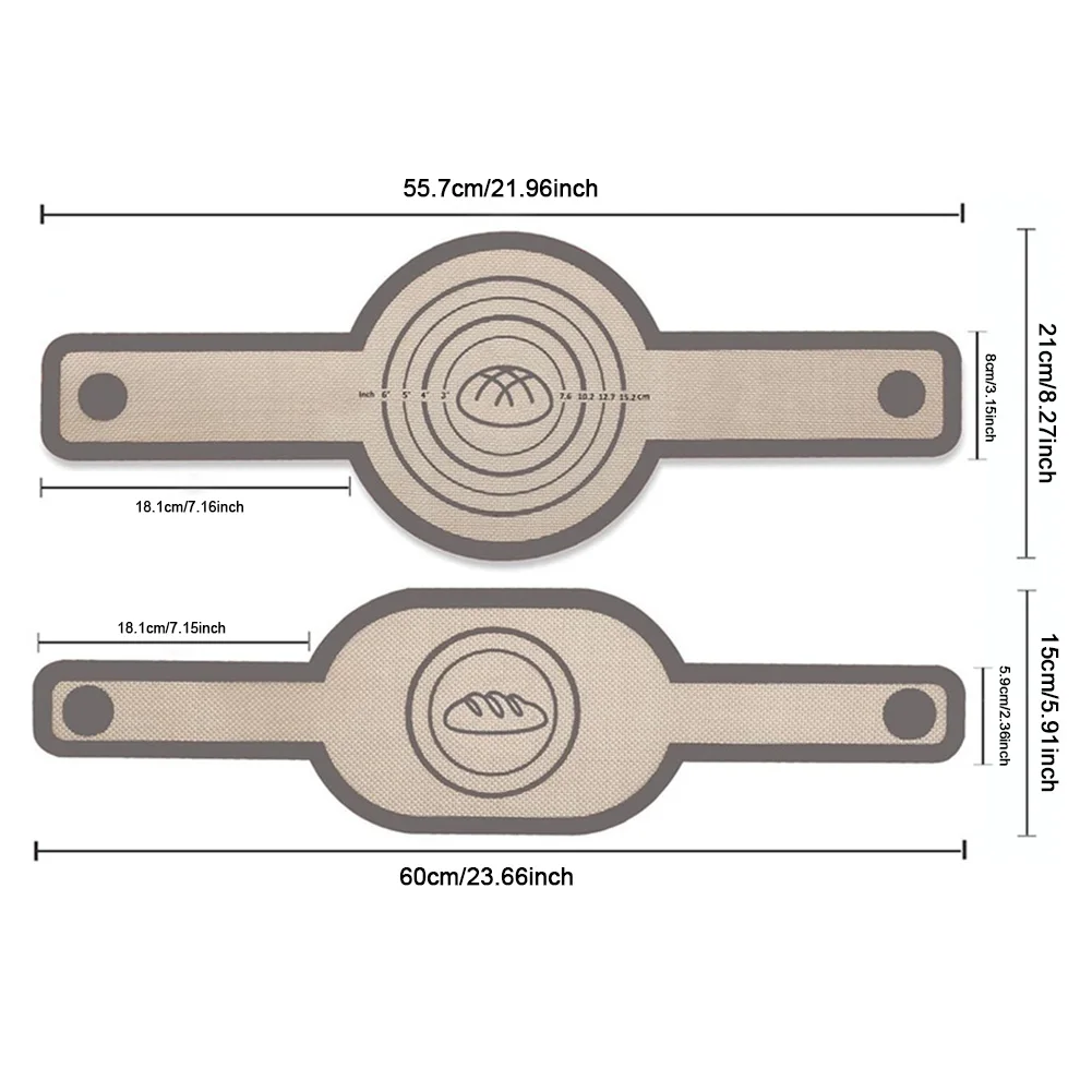 2Pcs Bread Baking Mat Reusable Non-Stick Dutch Oven Easy To Clean Bread Long Handles Sling Bakery Supplies silicone baking mat