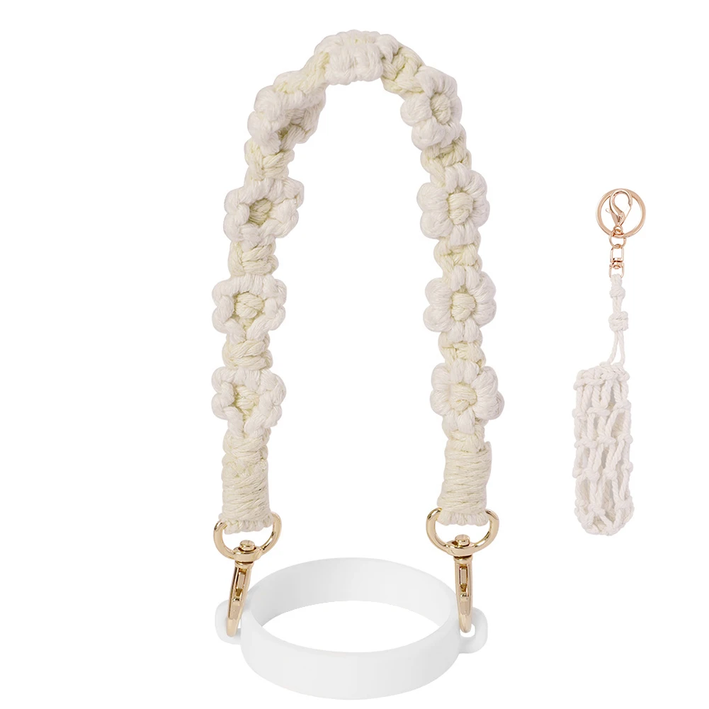 Silicone Water Bottle Handle Strap with Lipstick Holder for Outdoor Use