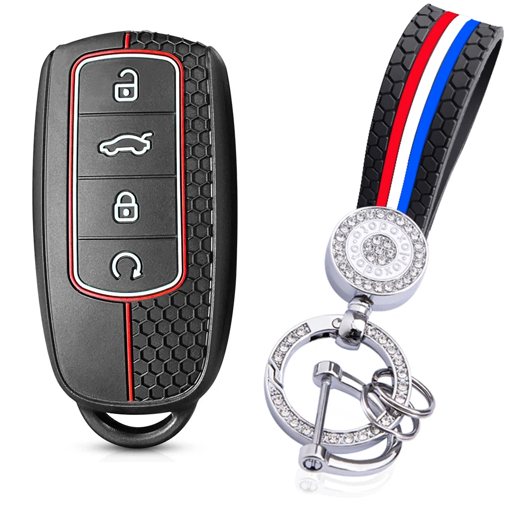 Premium Silicone Car Key Cover & Keychain Holder 2021