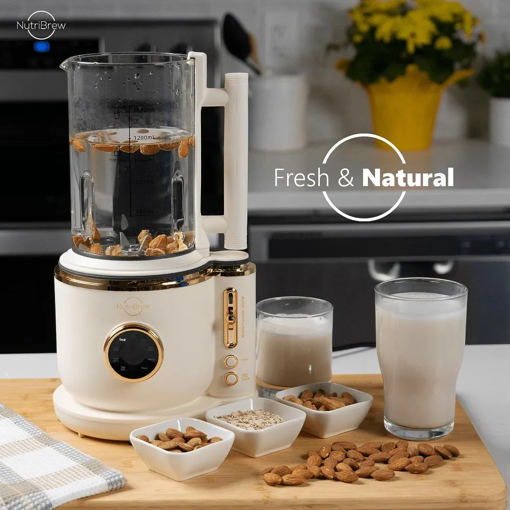 2023 New NutriBrew Plant Based Milk Maker,Large 1.5 L Capacity, Homemade Soy, Almond, Oat,Intelligent Functions with Delay Start