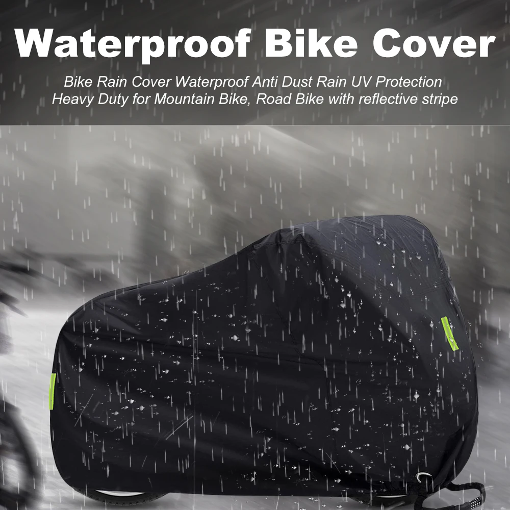 Moto Rain Cover Waterproof Anti Dust UV Protection Heavy Duty for Mountain Road Bike Motorcycle Cover w/ Lock-holes Storage Bag