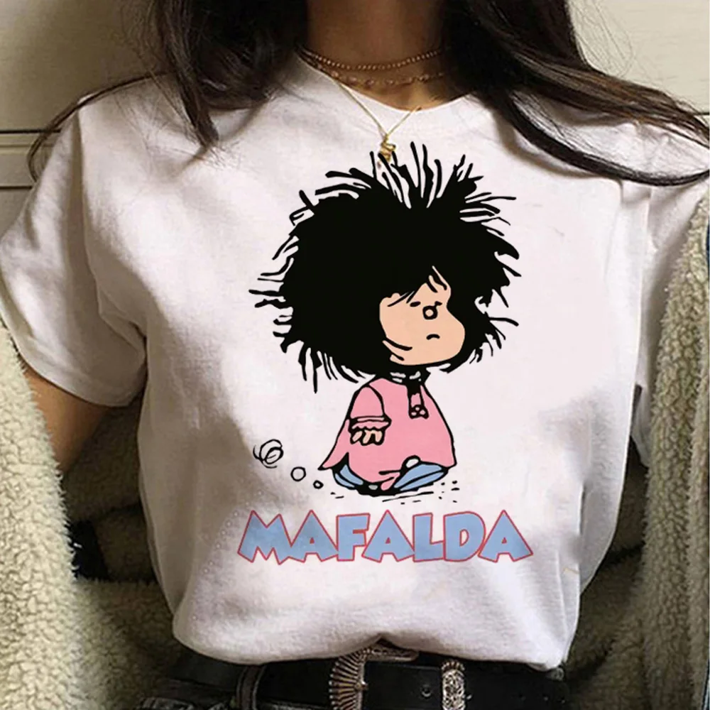 Mafalda 여성용 Y2K 티셔츠, 소녀 2000s y2k 하라주쿠 의류