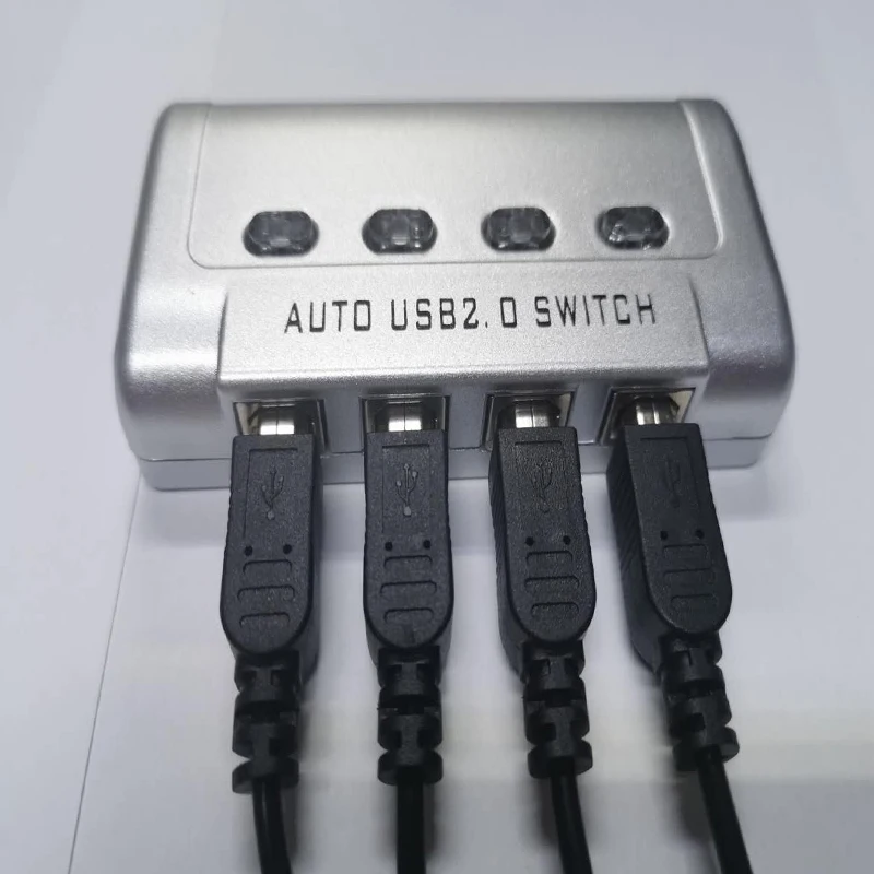 4 Port Auto USB 2.0 Switch Plastic, Automatic USB 2.0 Printer Sharing