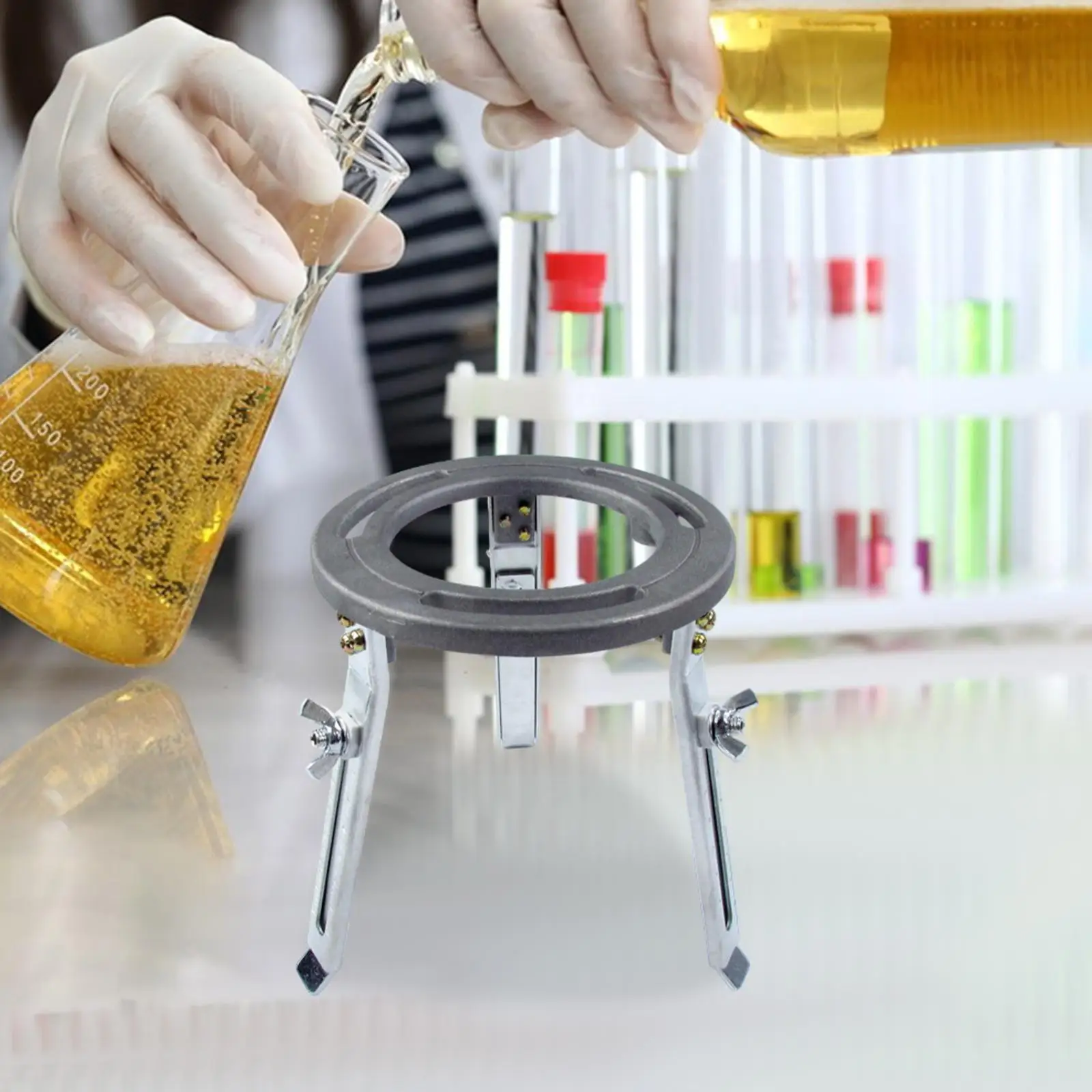 Laboratory Tripod Chemistry Experiment Alcohol Lamp Stand Holder Liftable Experimental Light Metal Projects Supplies Equipment