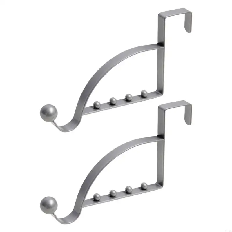2Pieces Over The Door Hooks Hanger Multi Hanging Storage Organizers Valet Hooks Y4QC 3
