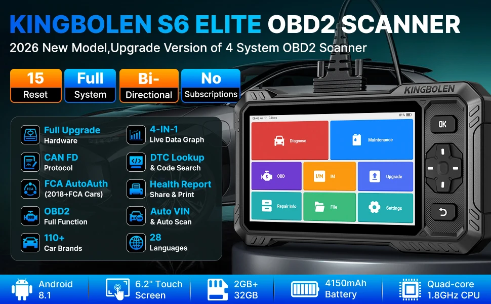 KINGBOLEN S6 ELite CAN FD Allsystem-Autodiagnosegerät Bidirektionaler Test Auto OBD Scanner SAS TPMS 15 Reset-Funktionen Lebenslange Kostenlose Updates – Detail 3
