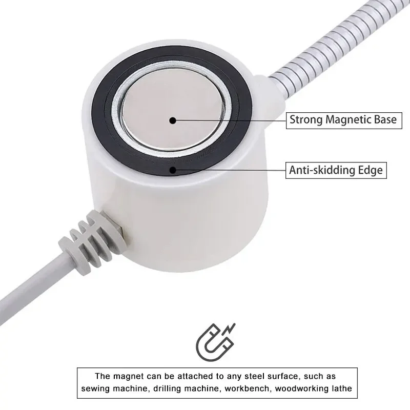 LED Work Light Sewing Machine Lighting Lamp Sewing Machine Light 102030 Industrial Lighting LED Sewing Machine Night Lights Home Magnetic Flexible Adjustable For Base Adsorbed