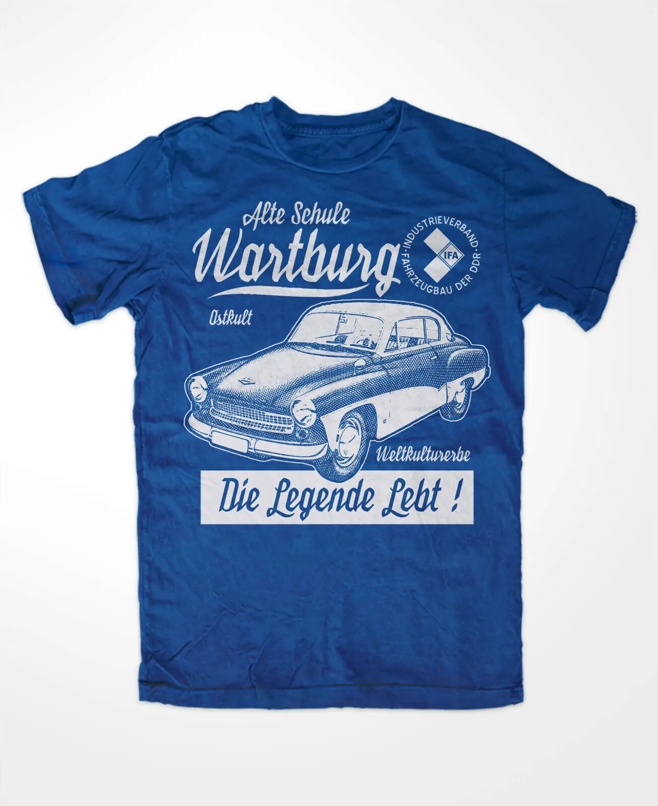 Ifa Wartburg Legend T Shirt Blue Veb Eisenach Gdr Cartone Cult Simson Logo