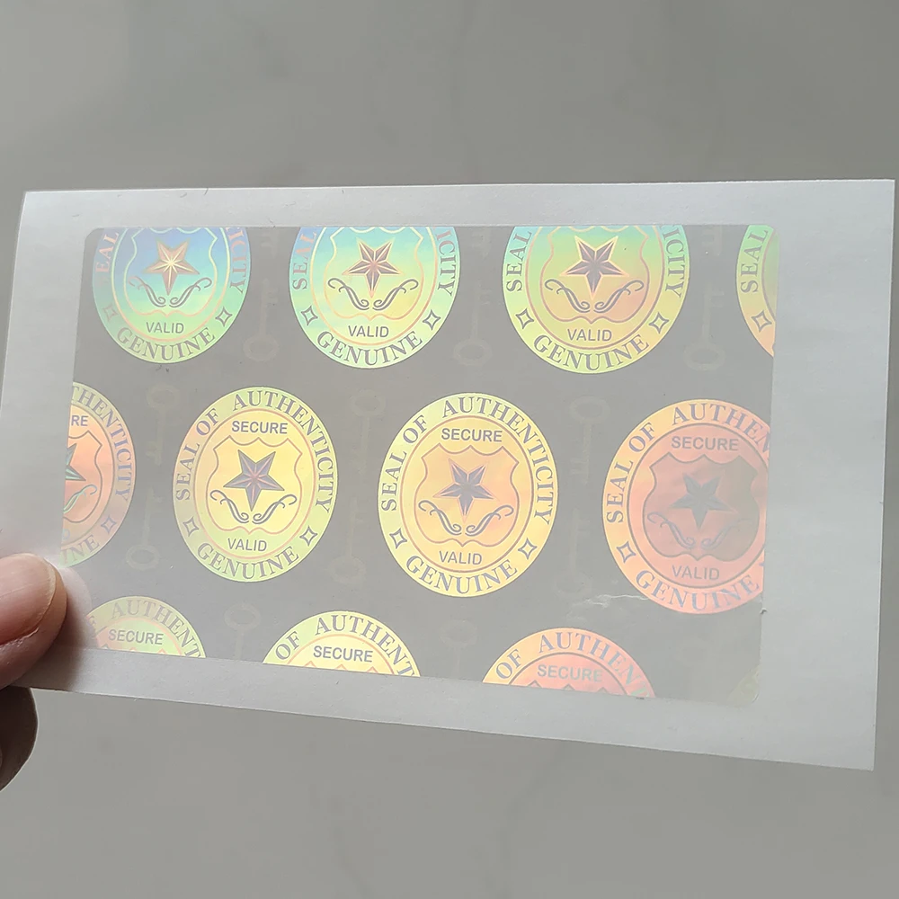 100 stücke 84x52mm transparente Hologramm karte Aufkleber wasserdicht reißfest klar Kunststoff Laser holo graphisch unmöglich zu kopieren – Detail 5