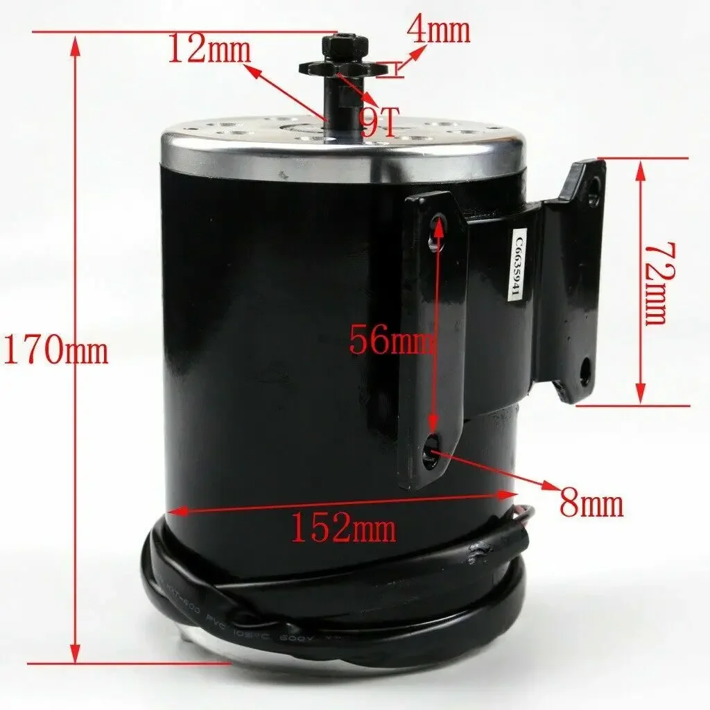 Go Kart 48V 1000W Motore Elettrico A Spazzole Per Scooter Go Kart E-Atv Pocket Rocket Bike Quad Moto Elettrica