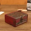 Jewelry Box Vintage Wood Handmade Box With Mini Metal Lock For Storing Jewelry Treasure Pearl Luxurious Home Accessories Tools 3