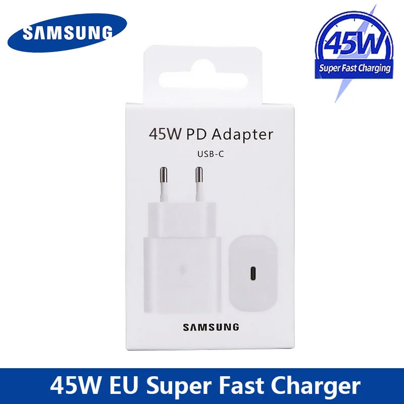 SAMSUNG Original 45W USB-C Super Adaptive Fast Charge Charger EP-TA845 For Samsung GALAXY Note 10 Plus Note10Plus 5G A91 Note10+ 65w usb c charger Chargers