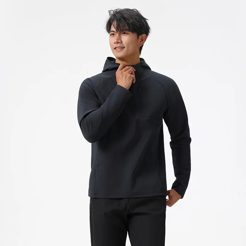 솔리드 컬러 남성용 스포츠 후드티 캐주얼 고품질 슬림핏 후드 재킷 코트