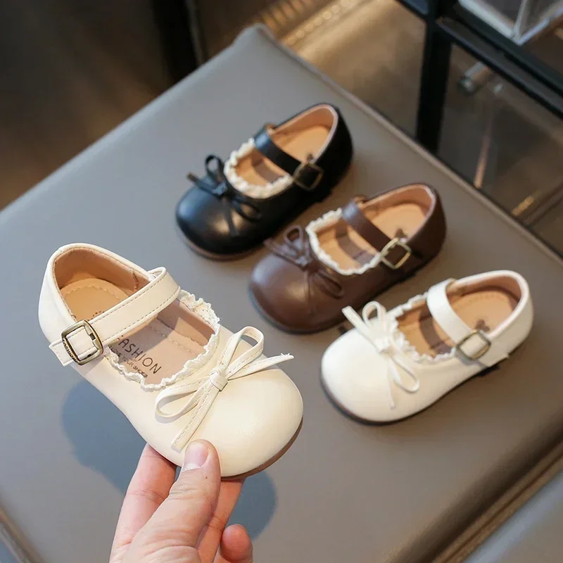 Mode Frühling Herbst Mädchen Flache Schuhe Bowknot Kinder Prinzessin Leder Schuhe Kausalen Vielseitige Kinder Schuhe für Hochzeit Party – Detail 3