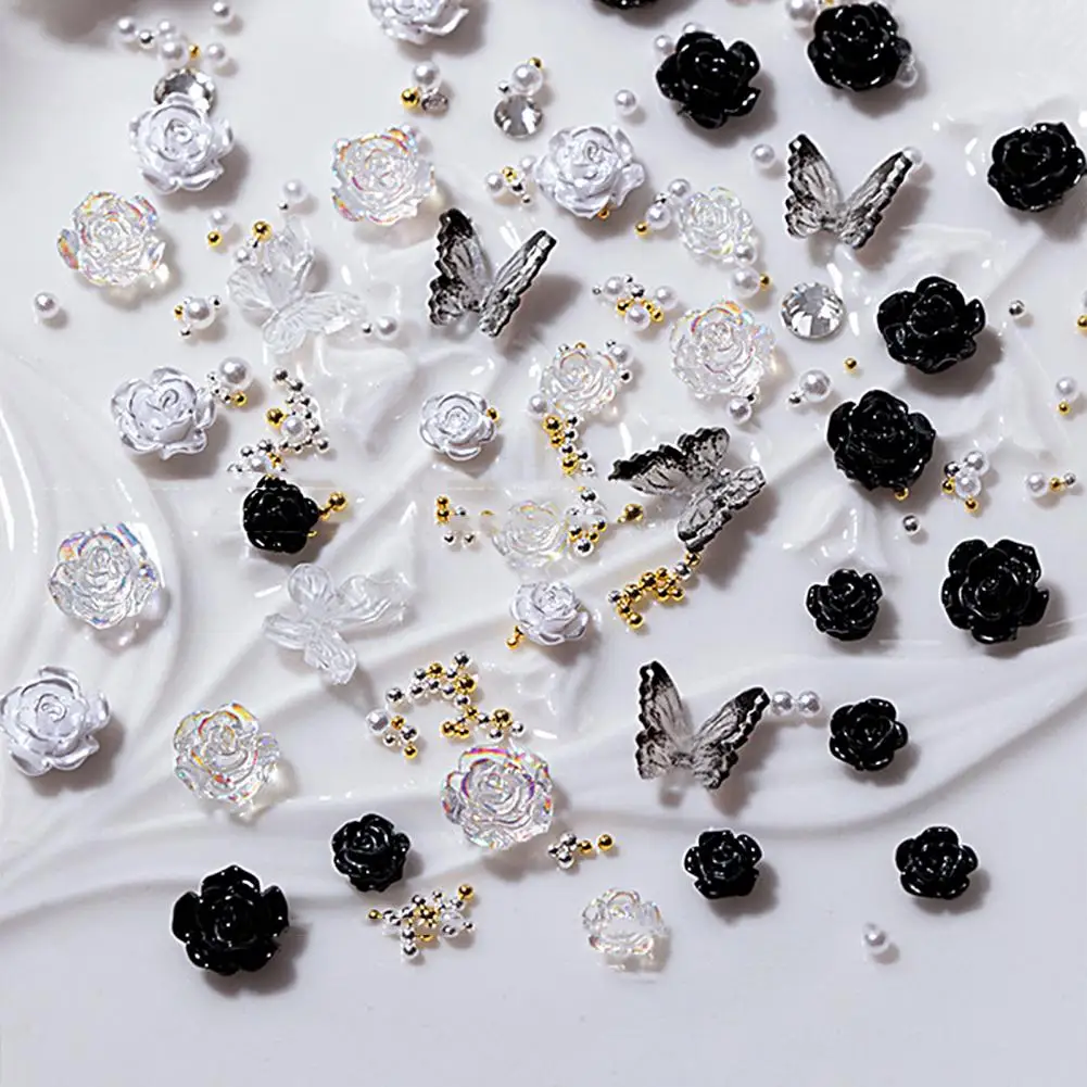 

1 Box Delicate Nail Art Decoration Camellia Fingernail DIY Charms Nail Decorations Easy to Apply Multipurpose