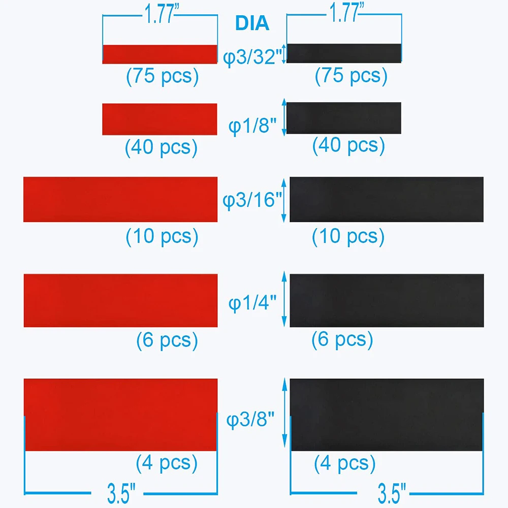 Heat Shrink Tubing Kit 3:1 Ratio Adhesive Lined Marine Grade Shrink Wrap Automotive Industrial Heat Tubing 270 PCS