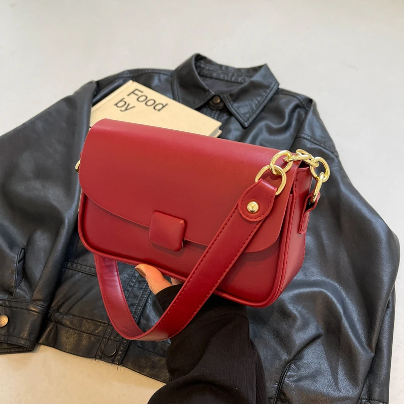 

Sewing Thread Locking Solid Shoulder Bags Interior Compartment 2024 High Quality Bags for Women Zipper Pu Women's Handbags