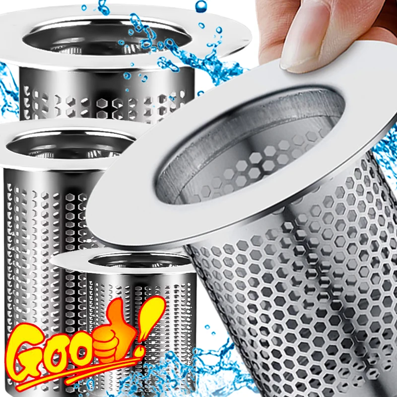 

Kitchen Sink Anti-clog Filter Mesh Stainless Steel Floor Drains Bathroom Bathtub Leak Proof Strainer Shower Hair Waste Catcher