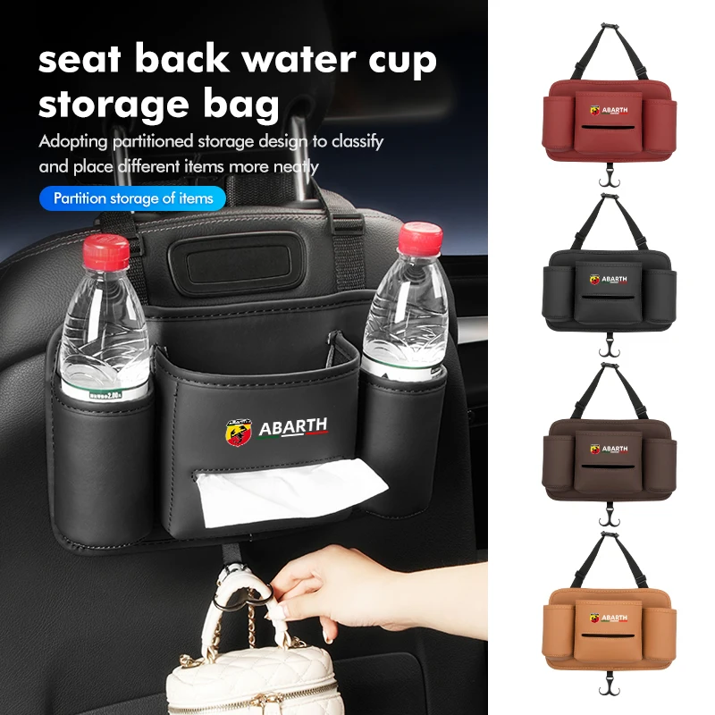 Car Hanging Seat Back Tissue Water Cup Holder Accessori Per Abarth Fiat 500 Ducato Stilo Palio Uno Astra Bravo Tipo