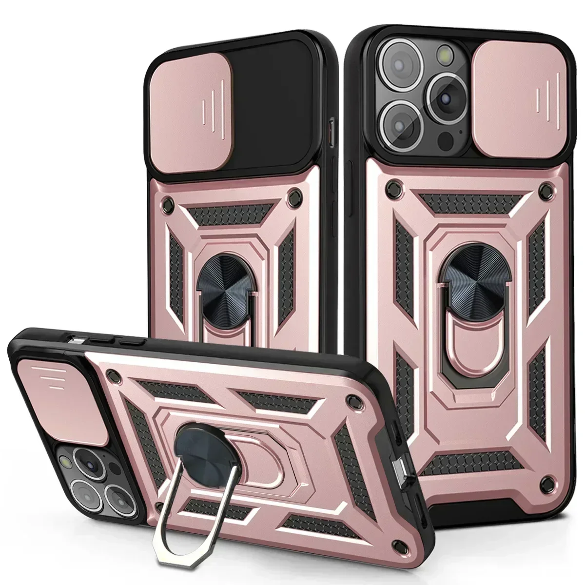 Shockproof Armor Slide Camera Lens Protection Case with Hard Shell