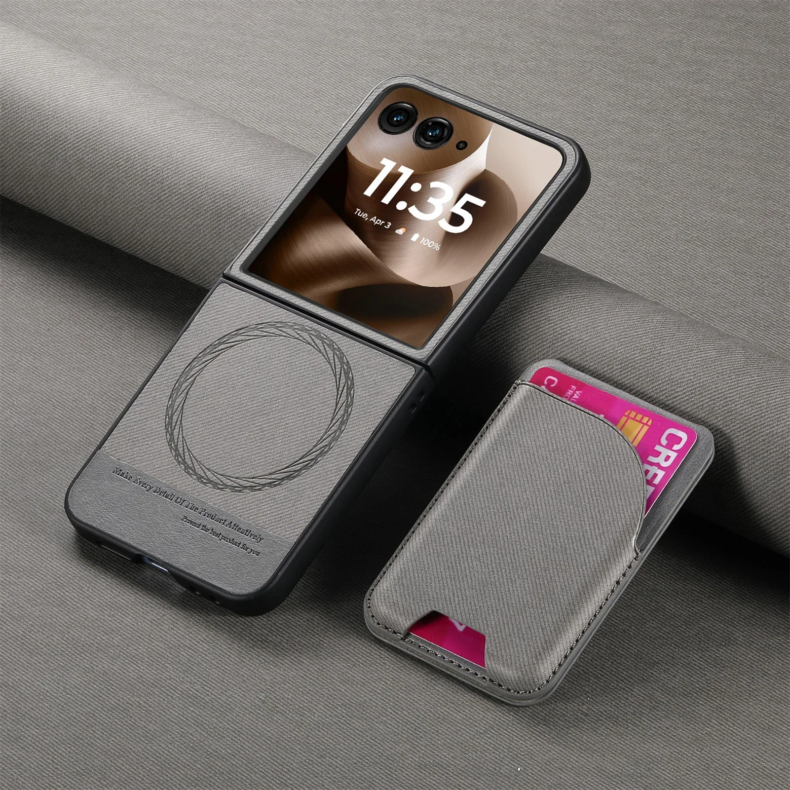 Leather Magnetic Wallet Card Holder Phone Case with Card Slot Bracket