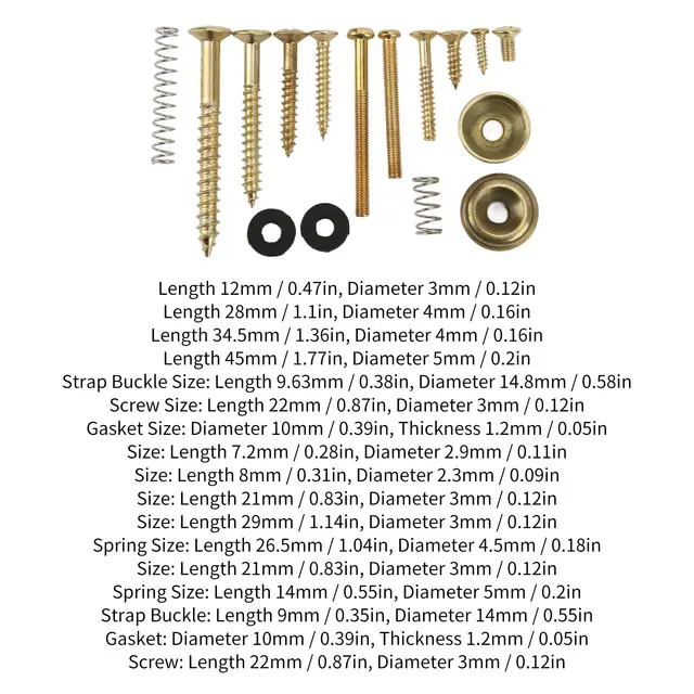 Viti Di Montaggio Per Pickup Chitarra Elettrica - Set Professionale In Oro Per Humbucker - 3mm - Foto 8